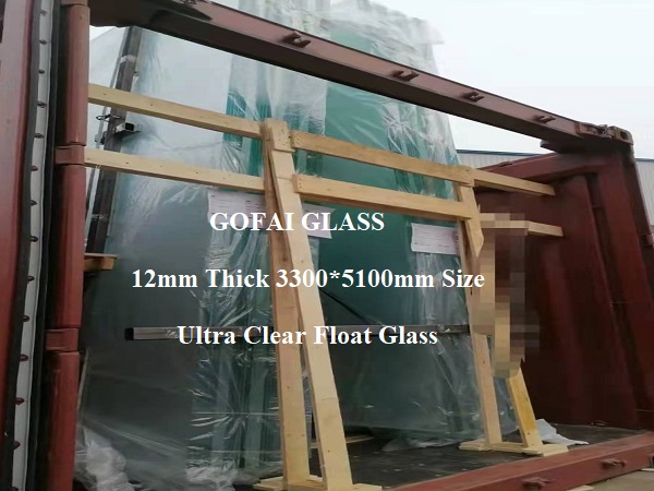 Low Iron Ultra Clear Float Glass 12mm Thick 3300*5100mm Size