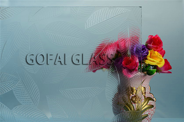 Hibiscus clear patterned glass