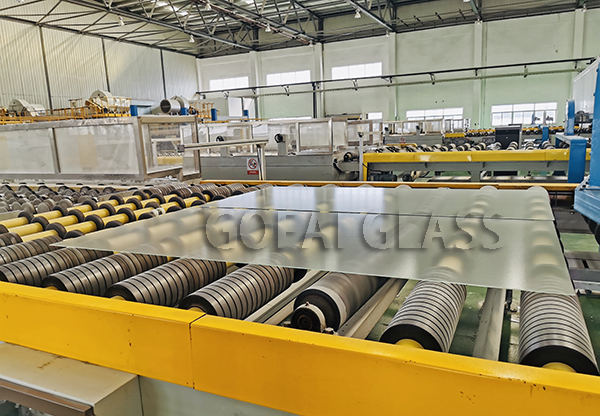 Patterned glass in production