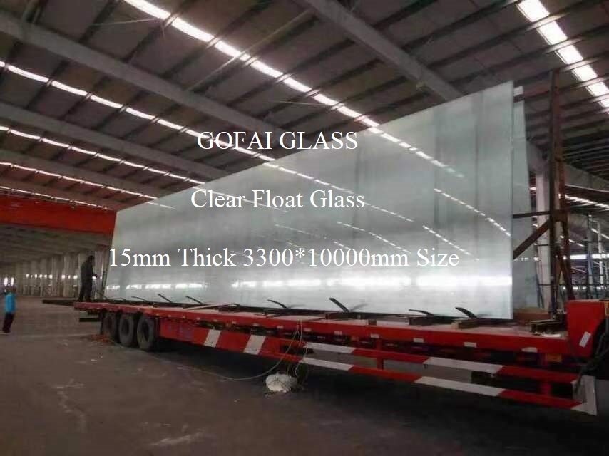 Clear Float Glass 15mm Thick 3300*10000mm Size